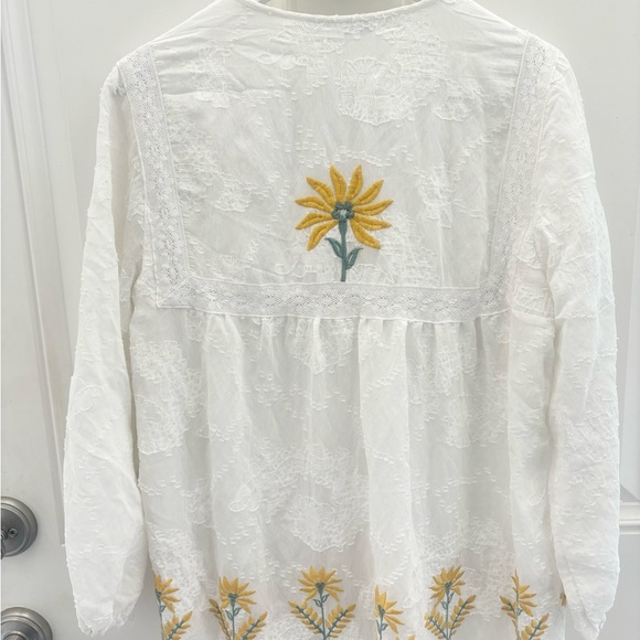 Zara White Embroidered Maxi Dress S - Picture 11 of 12